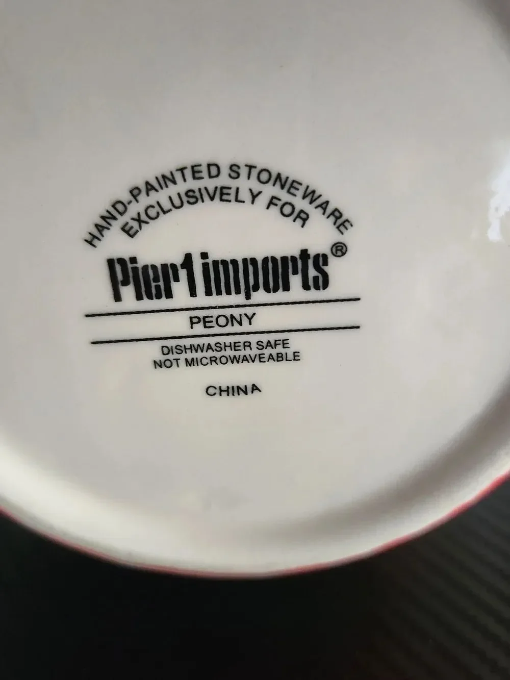 Pier 1 Imports Peony Hand-Painted Stonewear Teapot With Two Tea Cups
